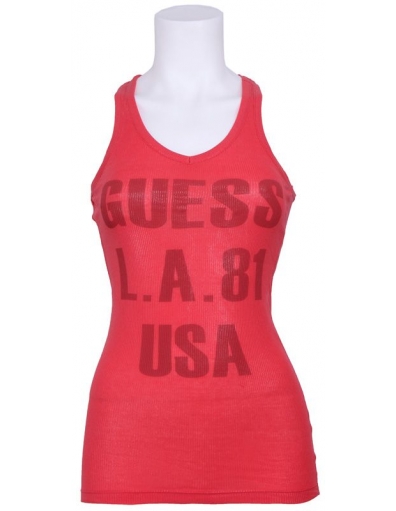 Guess - gUESS L.A.81 TANK - Rood - T-shirts