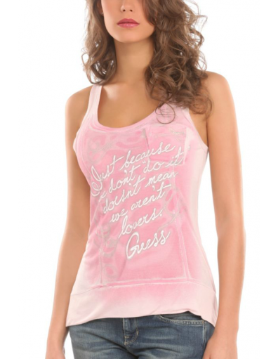 Guess - Sl tank ? Cloudy - Roze - T-shirts