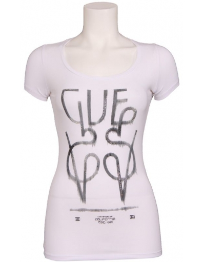 Guess - SS RN GUESS LOGO SHIRT - Wit - T-shirts