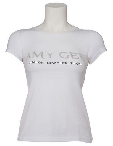 Amy Gee - Glitter - Wit - T-shirts