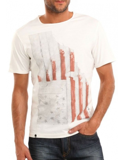 Guess - SS CN Guess Flag Tee - Wit - T-shirts